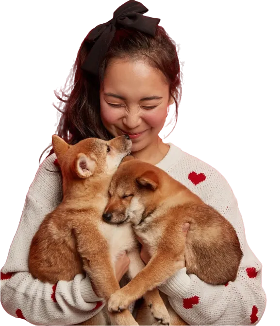 woman with dogs